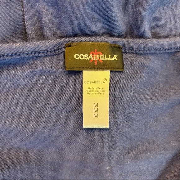 Cosabella Navy Blue and Aqua Scoop Neck Long Sleeve Night Shirt, Size Medium - Picture 6 of 8